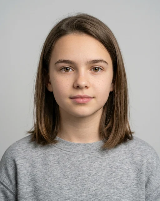 Дочь в 12 лет — кадр, сгенерированный нейросетью по фото родителей