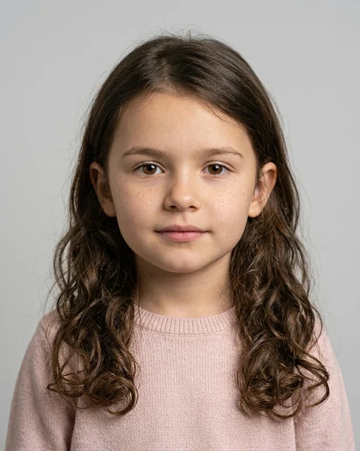 Фото дочери, сгенерированное нейросетью по фото родителей